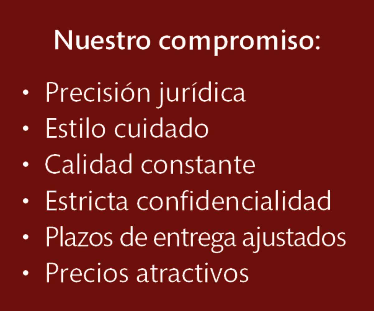 LT Lawtank - Traducciones jurídicas - Precisión jurídica, Estilo cuidado, Calidad constante, Estricta confidencialidad, Plazos de entrega ajustados, Precios atractivos