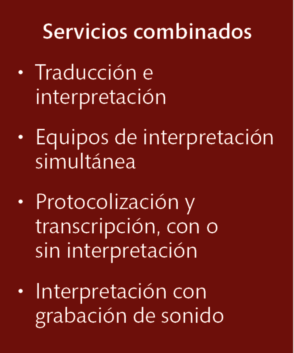 LT Lawtank - Servicios de interpretación - Audiencias e interrogatorios, Conferencias, Legalizaciones, Mediaciones, Negociaciones contractuales, Procedimientos arbitrales, Procedimientos de conciliación, Transacciones en el marco de fusiones y adquisiciones de empresas